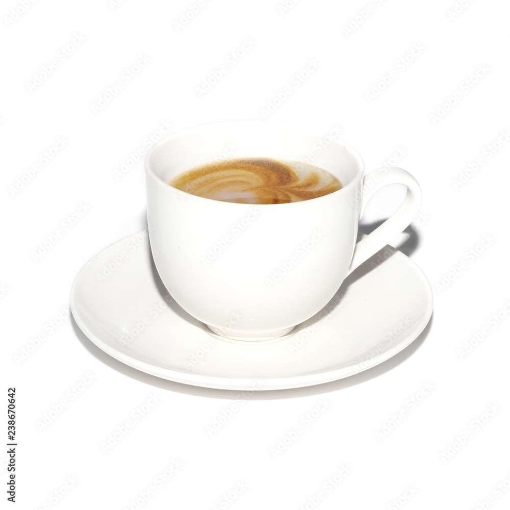 Coffee white cup on white background Coffee white cup on white background