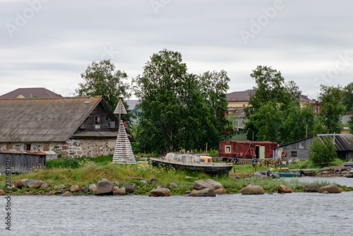 View of the Prosperity Cove on a polar summer day. Solovki Islands, Arkhangelsk region, White Sea.