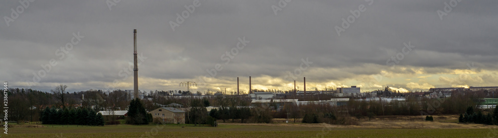 Industrial landscape with industrie park in the background