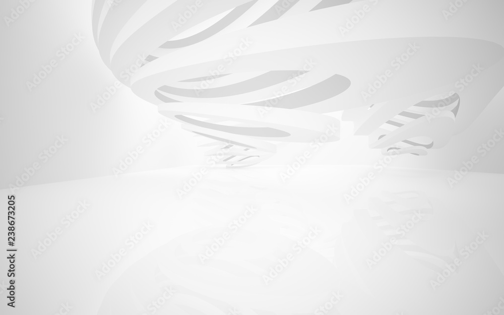 Abstract white interior of the future. 3D illustration and rendering Abstract white interior of the future. 3D illustration and rendering
