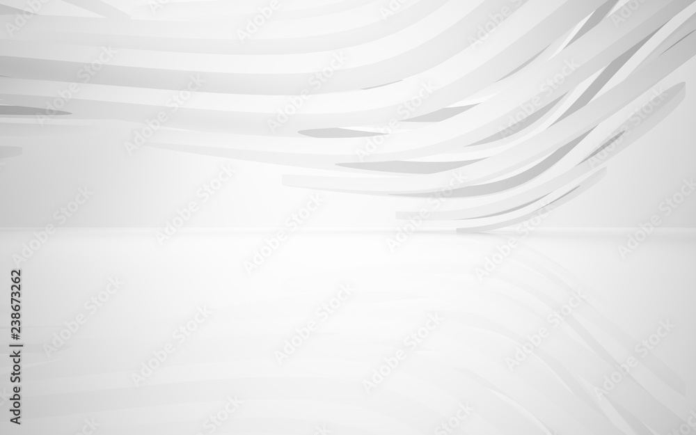 Abstract white interior of the future. 3D illustration and rendering Abstract white interior of the future. 3D illustration and rendering
