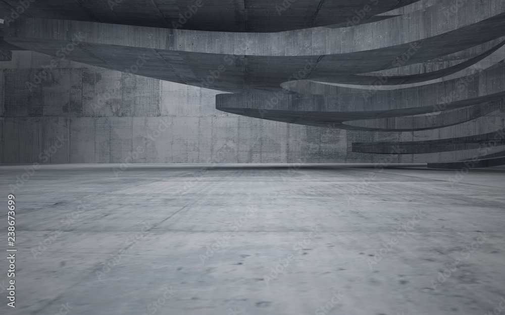 Abstract interior of glass and concrete. Architectural background. 3D illustration and rendering Abstract interior of glass and concrete. Architectural background. 3D illustration and rendering
