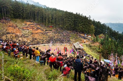 Water buffalo fighting festival in Heko village Guizhou Province China