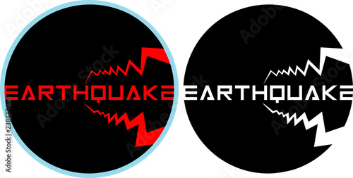 colored and isolated earthquake logo on the theme of ecology, minimalism