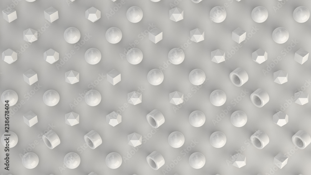Pattern from white primitives on white surface Pattern from white primitives on white surface