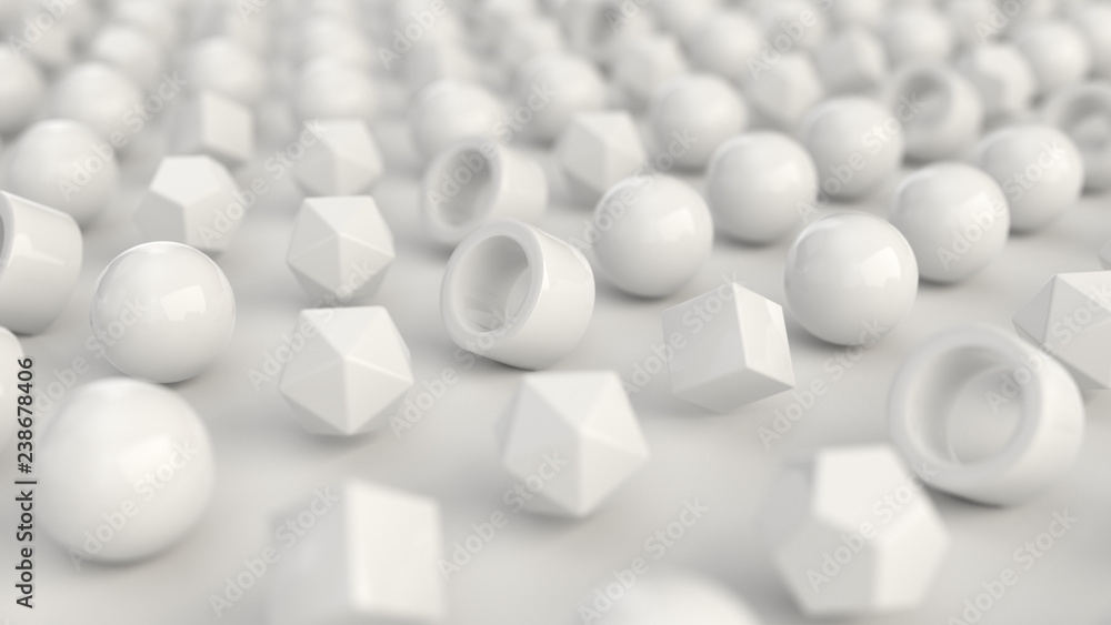 Pattern from white primitives on white surface