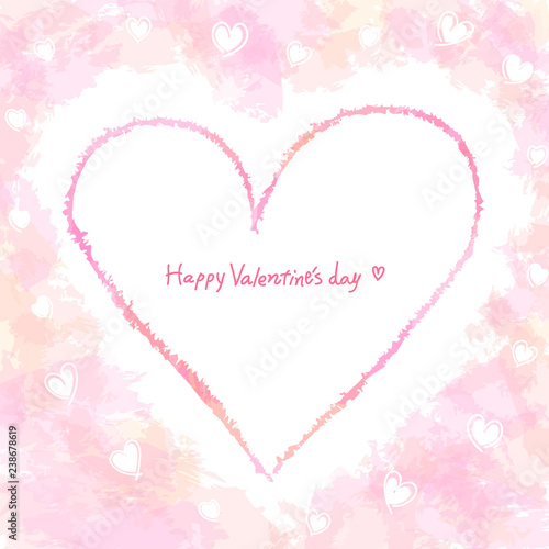 ふんわり　水彩風　ハートフレーム