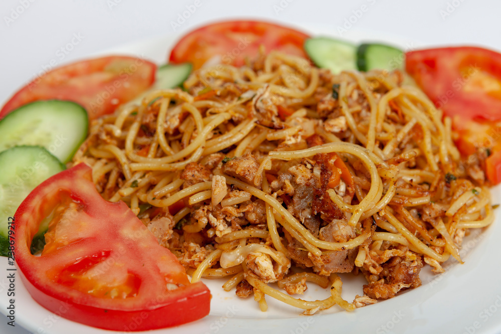 Chicken garlic and chilli noodles Chicken garlic and chilli noodles