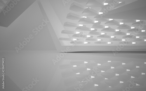 Abstract white interior of the future. 3D illustration and rendering