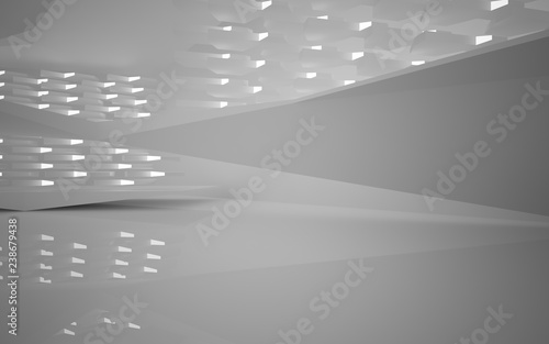 Abstract white interior of the future. 3D illustration and rendering © SERGEYMANSUROV
