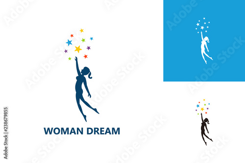 Woman Dream Logo Template Design Vector, Emblem, Design Concept, Creative Symbol, Icon