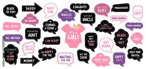 Baby shower photo booth photobooth props set