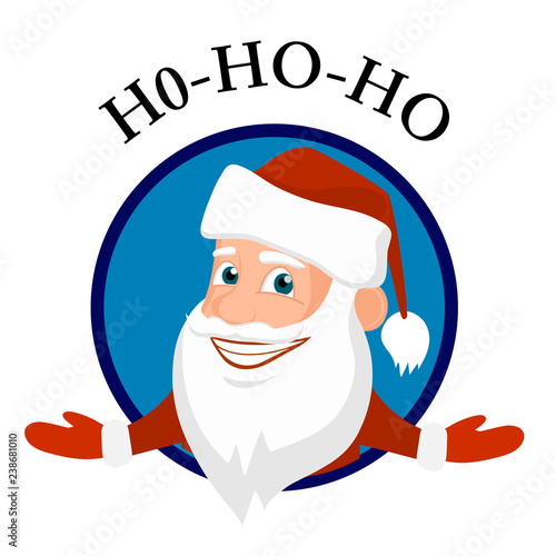 Merry santa claus vector icon.