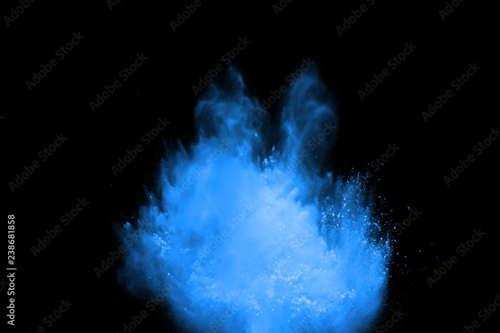 abstract blue powder splatted background. Colorful powder explosion on black background. Colored cloud. Colorful dust explode. Paint Holi. abstract blue powder splatted background. Colorful powder explosion on black background. Colored cloud. Colorful dust explode. Paint Holi.
