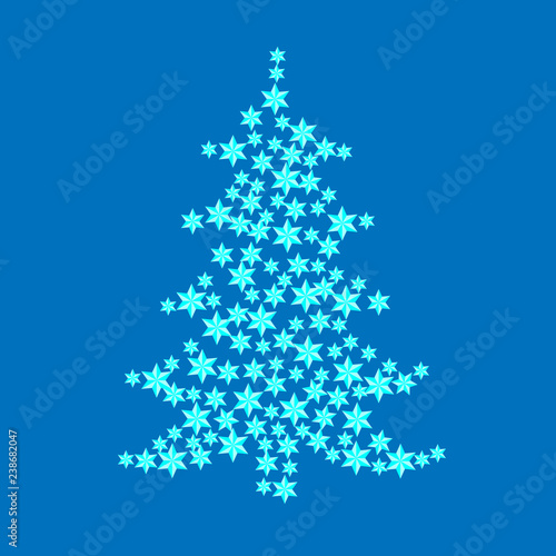 Vector illustration of a Christmas tree decoration made of stars.