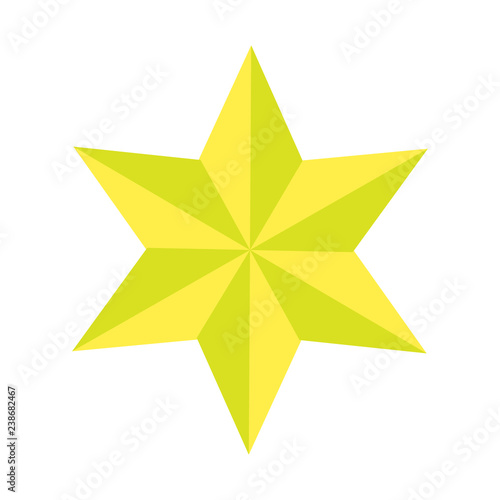 Elegant six pointed gold star vector illustration