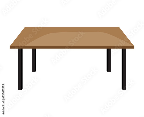 Wooden table isolated illustration on white background photo