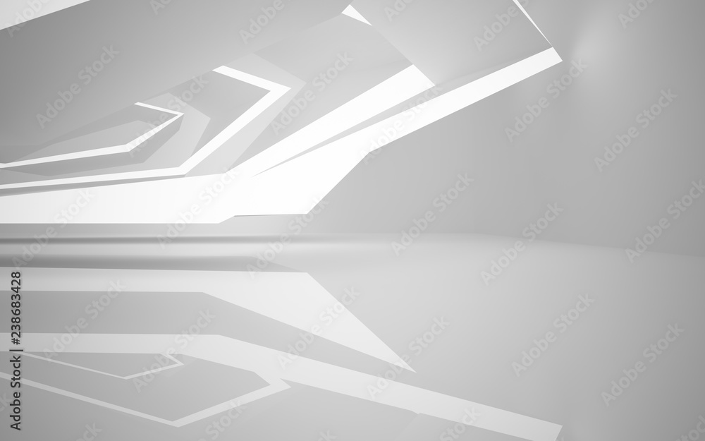Abstract white interior of the future, with neon lighting. 3D illustration and rendering Abstract white interior of the future, with neon lighting. 3D illustration and rendering