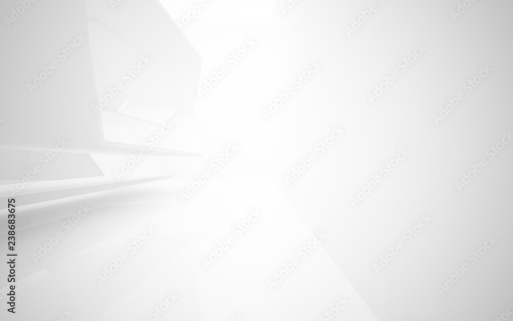 Abstract white interior of the future. 3D illustration and rendering Abstract white interior of the future. 3D illustration and rendering