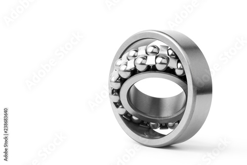 Fotografía Metal ball bearing isolated on white background