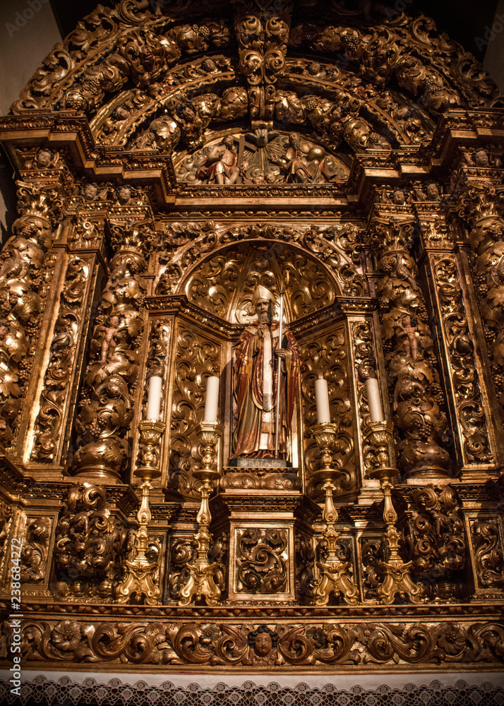 Gold Church Interior, Braga, Portugal