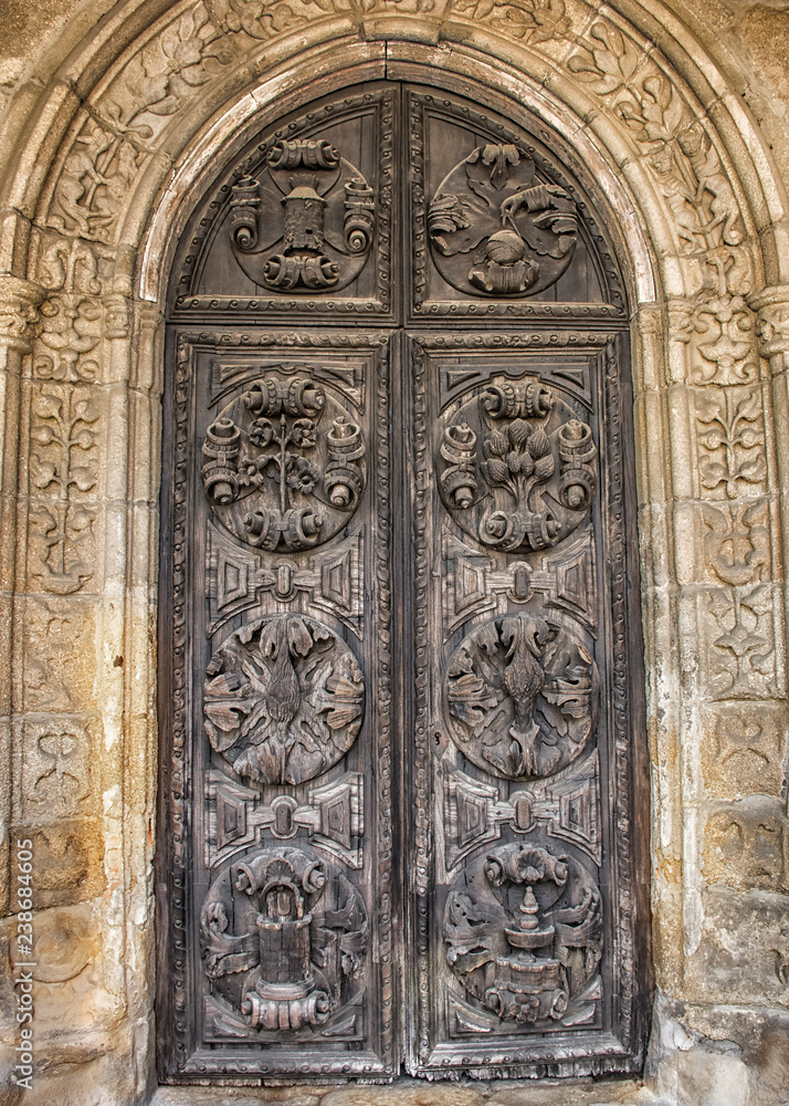 Ornate Cathedral Doors, Braga, Portugal