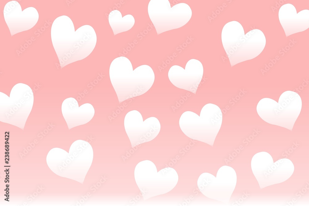 white love hearts on pink background