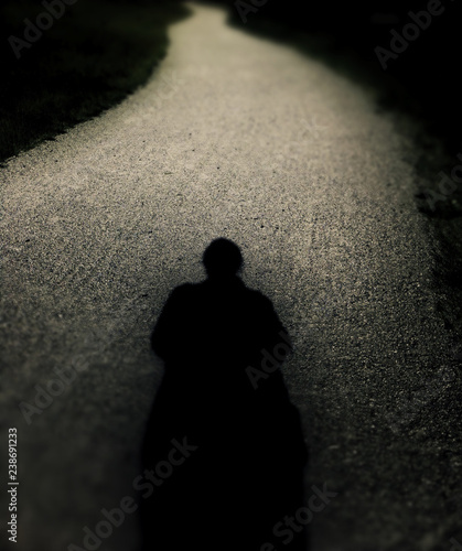 Canvastavla Creepy solitary silhouette on long winding path.