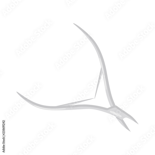 Professional steel cuticle nippers. Tool for manicure and pedicure. Nail care and beauty theme. Flat vector icon