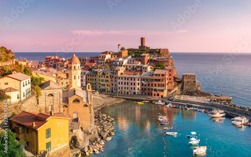 Vernaza  coastal harbour village in Cinque Terre  Italy