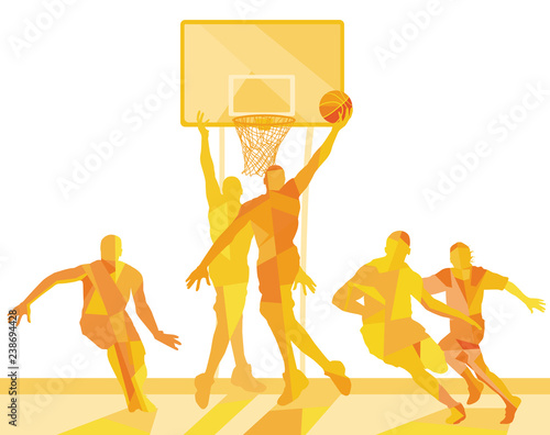 Basketballspieler auf dem Spielfeld illustration