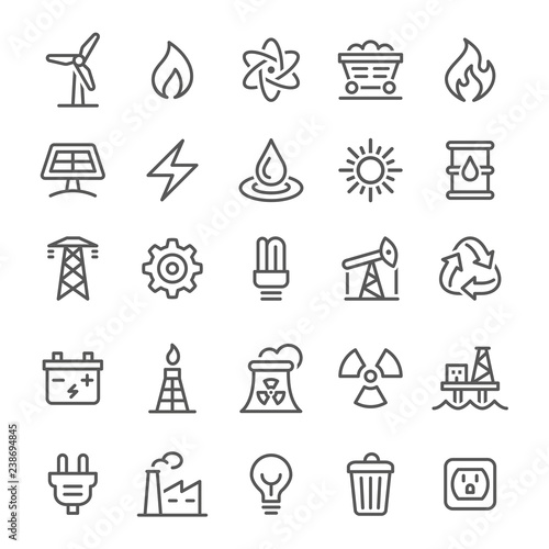 Energy Icons - Vector Line Series