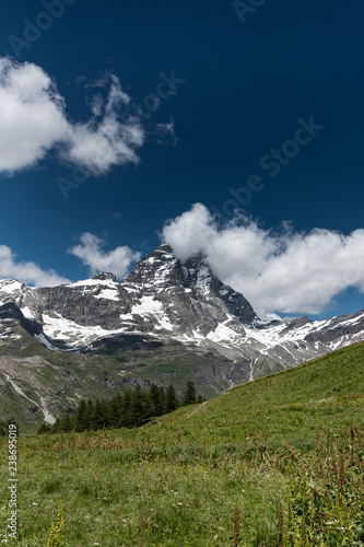 Matterhorn summit in Alps, Italy side.