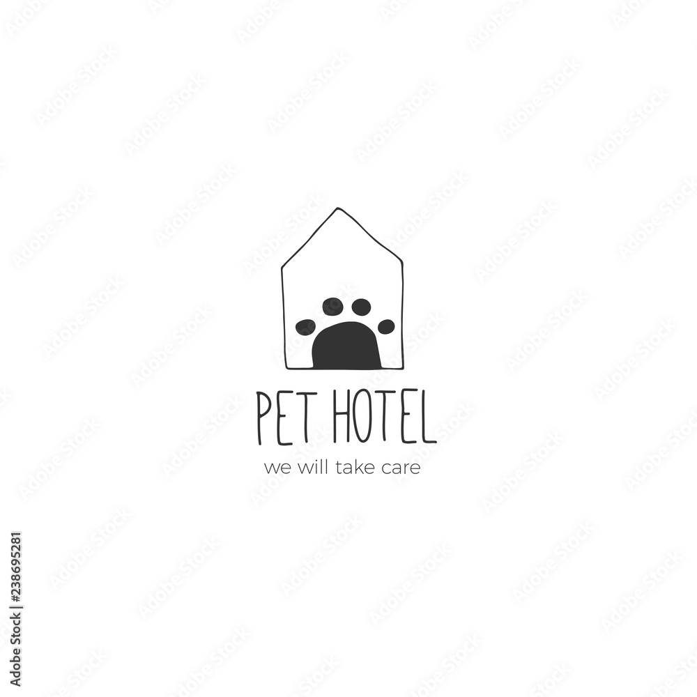 Vector hand drawn logo template for pets related business. Vector hand drawn logo template for pets related business.