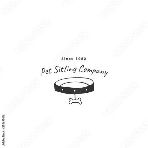 Vector hand drawn logo template for pets related business.