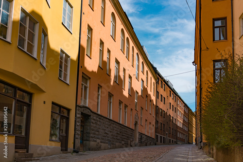 Colorful houses in Stockholm  Sweden