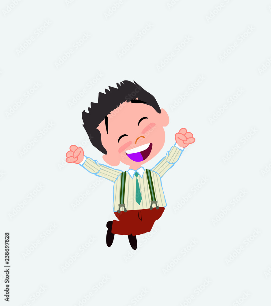 Businessman in casual style jumping for joy. Businessman in casual style jumping for joy.