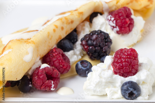 Crepe with berry fruits