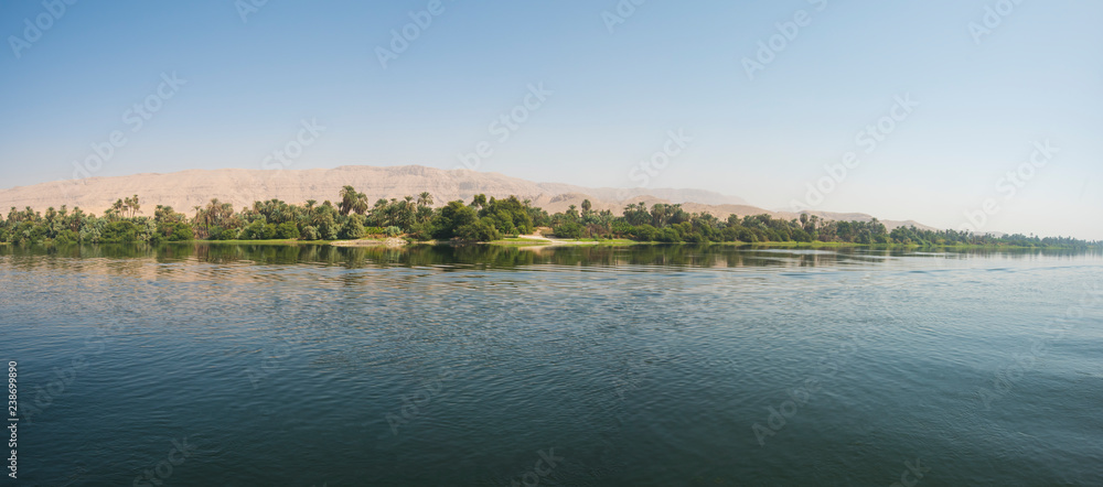 Fototapeta premium Landscape view of large river nile in Egypt