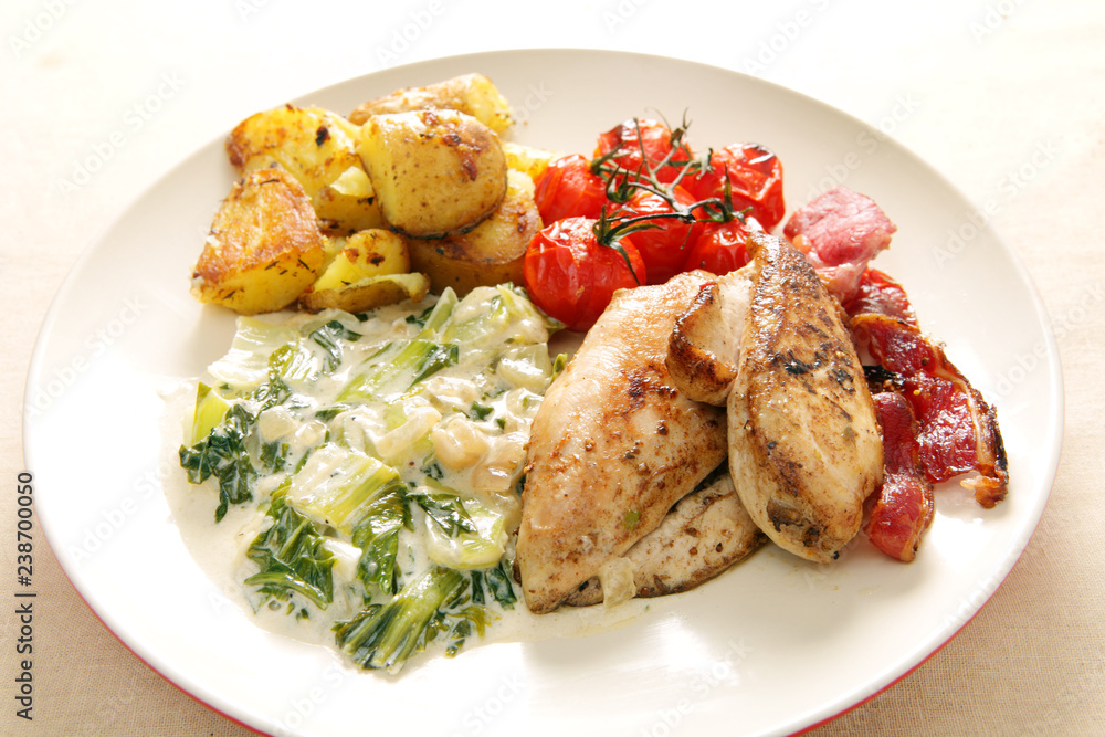 Oven grilled chicken breast meal Oven grilled chicken breast meal