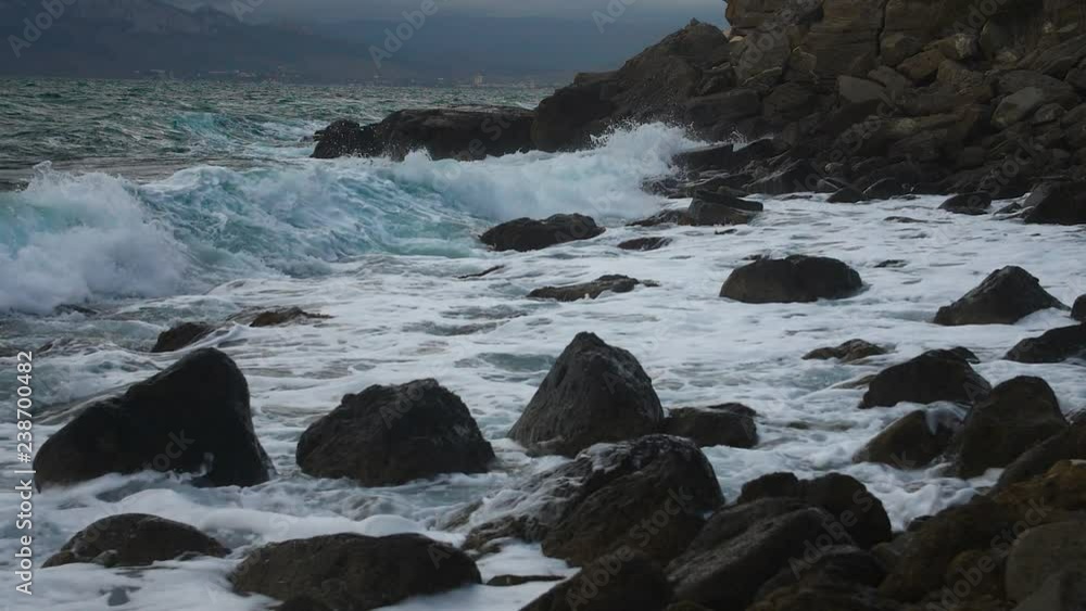 raging sea elements turquoise waves and white foam raging sea elements turquoise waves and white foam