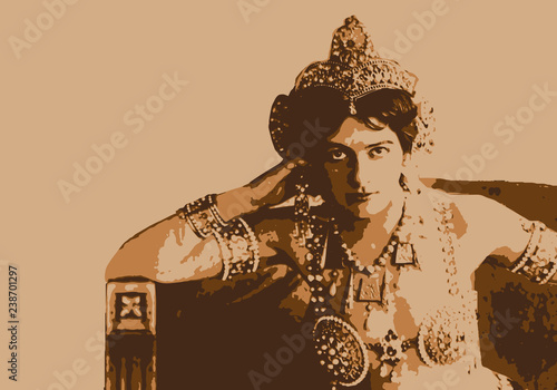 Portrait de Mata Hari, célèbre espionne, accusée d’intelligence avec l’ennemi durant la 1ère guerre mondiale