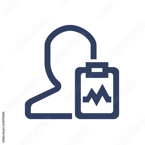 Line icon patient's report isolated on white background. Medical report. Vector illustration.