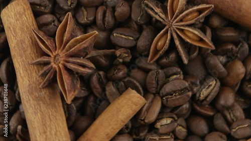 Wallpaper Mural Composition of the cinnamon sticks, anise stars and roasted beans of coffee, background Torontodigital.ca