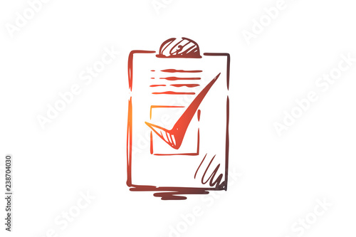 Approved, accepted concept. Hand drawn sketch isolated illustration