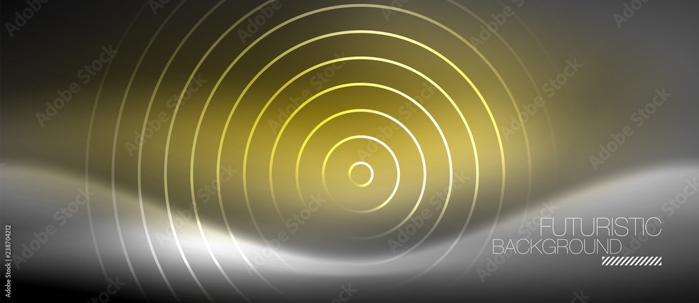 Neon circles abstract background, shiny lines Neon circles abstract background, shiny lines