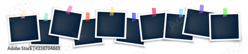 Set of photo frame templates with stickers