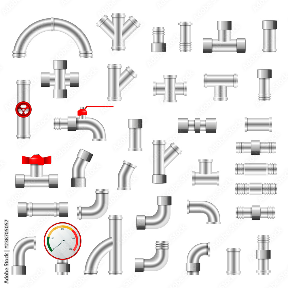 Pipe vector plumbing pipeline or piped tubing construction of metaal ...