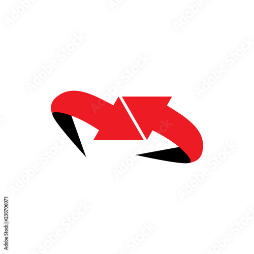 3d opposite direction arrows logo vector