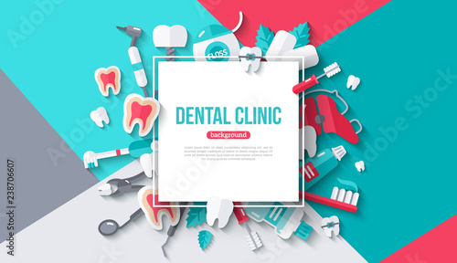 Dental card with square frame